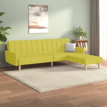 Sofá-cama de 2 Lugares Verde com Apoio de Pés vidaXL