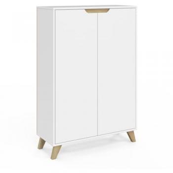Blanc Scandinave – Cabinet de Rangement à 2 Portes