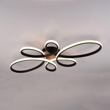 Trio Lighting Fly LED Ceiling Lamp, Matt Black, 3000K, 83cm x 45cm