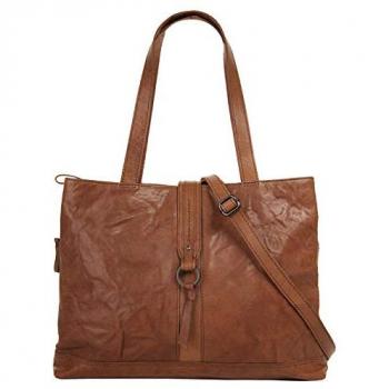Spikes & Sparrow Aktentasche, echtes Leder, cognac, mit verstellbarem Gurt