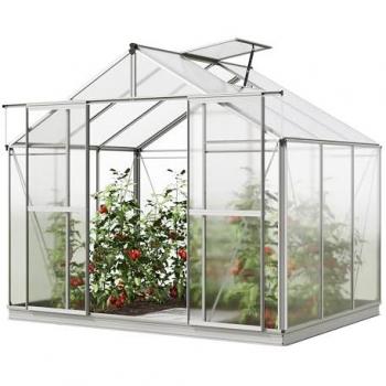Serra Orchidee 3 con Telaio in Alluminio 256 x 192 cm e Finestre Automatiche