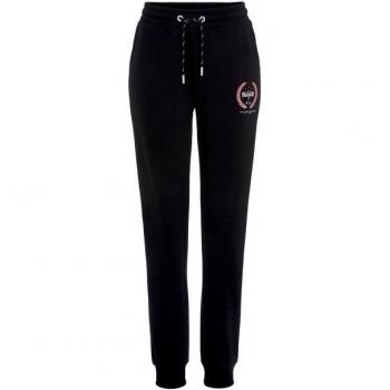 Damen-HIS Sweatpants Schwarz, Logostickerei & Print – Größe 32/34