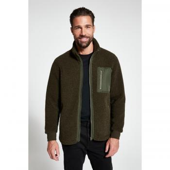 Plus Size Men's Fleece Jacket, Green, XL, Polyester/Cotton