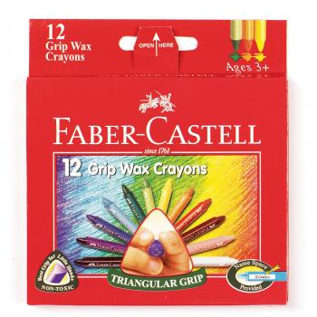 Faber Castell Triangular Grip Wax Crayons Pack Of 12