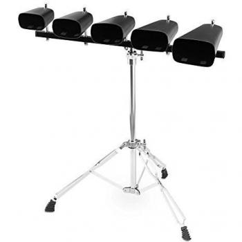 XDrum Cowbell Set, 5 Kuhglocken inkl. Ständer