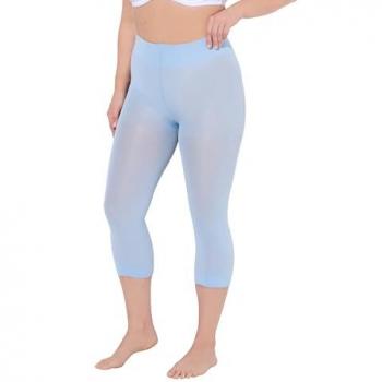 Blaues Ulla Popken Strumpf-Capri für Damen, Größen 46/48 – Sichtschutz für Oberschenkel
