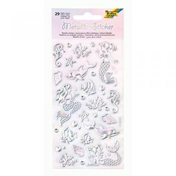 Folia Metallic-Sticker Meerjungfrau, 29-tlg für Grußkarten und Scrapbooking