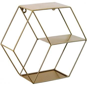 Hexagon Geometric Wall Rack – Decorative Living Room Accessory