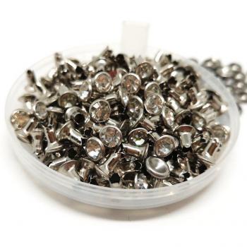 Clous strass acryliques 4 couleurs, 6MM, 50 ensembles