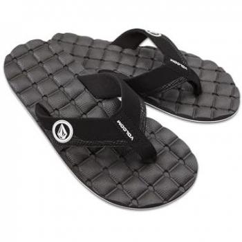 Volcom Men's Black and White Recliner Sandals