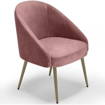 Sillón de Estilo Contemporáneo en Terciopelo con Pata Dorada