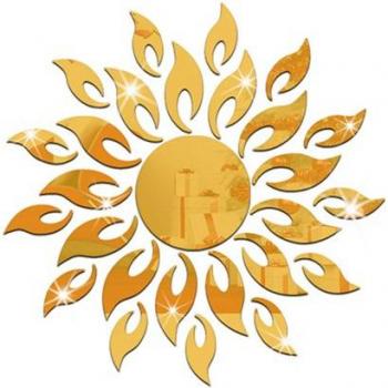 Self-Adhesive 3D Sunflower Mirror Wall Art