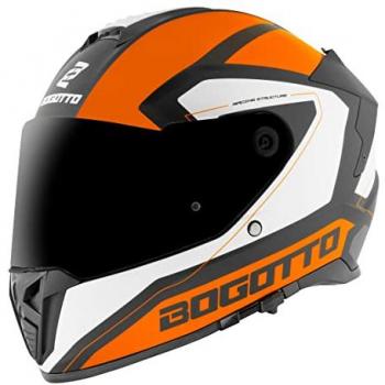 Bogotto FF122 BGT Casco Deportivo Blanco y Naranja XS