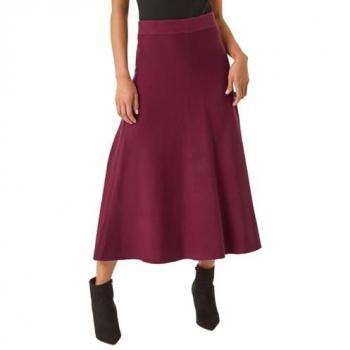 Roman Women's Midi Skirt, Wine Shade, Petite Fit, Size 16