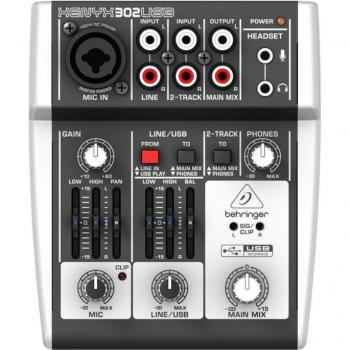 Mixeur 5 canaux Behringer 302USB : préampli XENYX + interface USB/audio