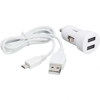 BC269113 White MicroUSB Portable Car Adapter