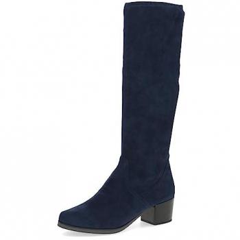 Caprice Damen Stiefel Blau Blockabsatz Lederimitat G-Weite 40