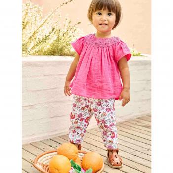 Pantalon écru à motifs floraux pour bébé