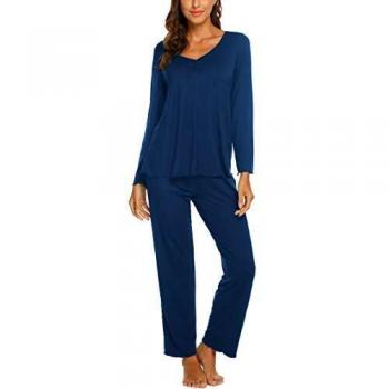 Set pigiama cotone MaxModa donna scollatura a V e pantaloni