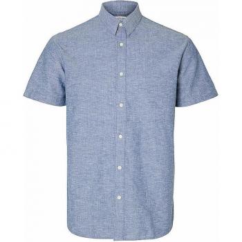 Selected Homme Regular Fit Hemd SLHREGNEW-LINEN Blau M
