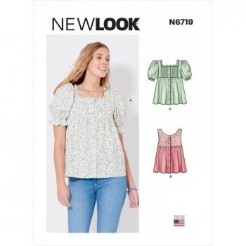NewLook 6719 Collection – Hauts boutonnés, tailles 36-46 (France)