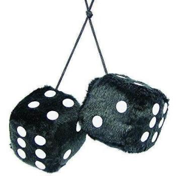 Carpoint Black Fuzzy Dice