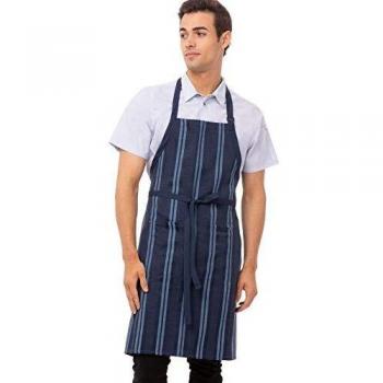 AB024-NBU-0 Blue Striped Chef Bib