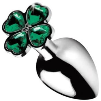 Clover Anal Plug Lucky Gem Xr Brands Grande Dimensione Argento