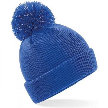 Beechfield Junior Reflective Bobble Beanie – One Size Royal Glow