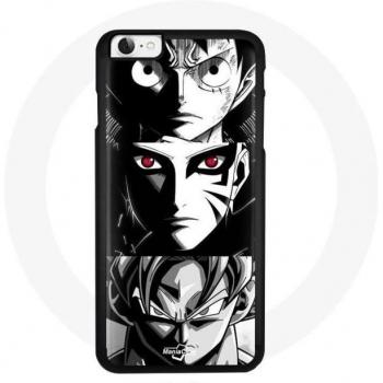 Case iPhone 5 Maniacase : Sangoku, Naruto, One Piece, DBZ – Noir‑Blanc