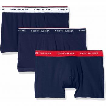 Tommy Hilfiger PREMIUM ESSENTIALS Mens Underwear, Navy Blue with Red/White Trim