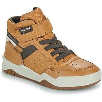 Geox Perth Scarpe da ginnastica mid-top per bambini, traspiranti, senza lacci, colore giallo scuro / marrone, taglia EU 35
