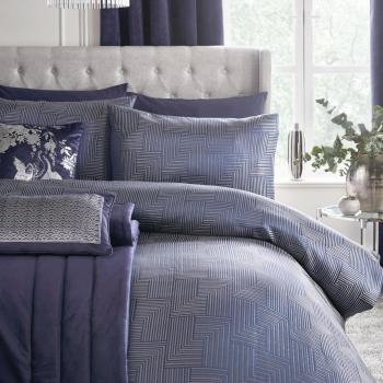 Navy Geometric Duvet Cover Set by Palladio