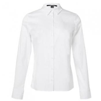 Comma Slim Fit Blusentop in Weiß, Größe 38