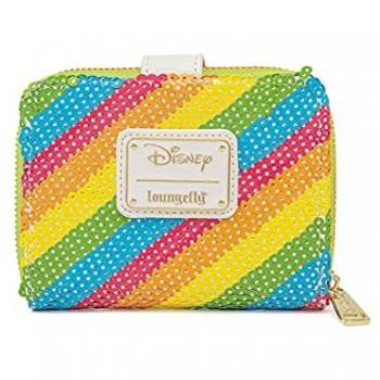 LOUNGEFLY DISNEY SEQUIN RAINBOW ZIP AROUND WALLET