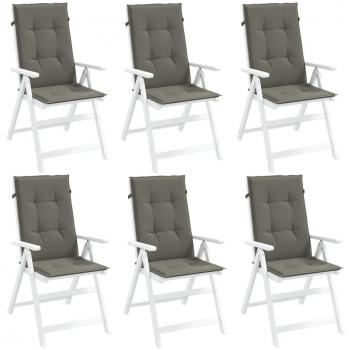 VidaXL 6-Pack Tamsiai Pilkos Seat Cushions (120x50x4 cm) Fabric Edition