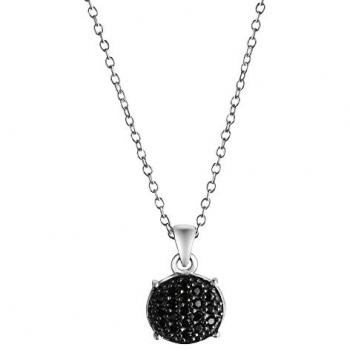 Kette mit Anhänger CELESTA 925 Silber mit schwarzen Zirkoniasteinen, silber (silbergrau)