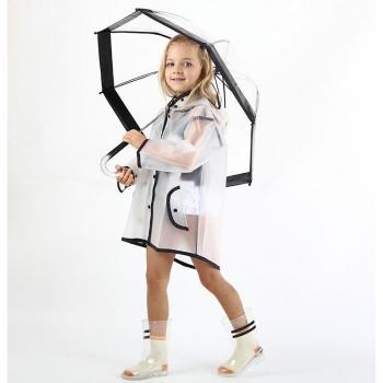 Kindergartenfreundlicher Regenmantel (transparent) – Wasserdicht & Winddicht