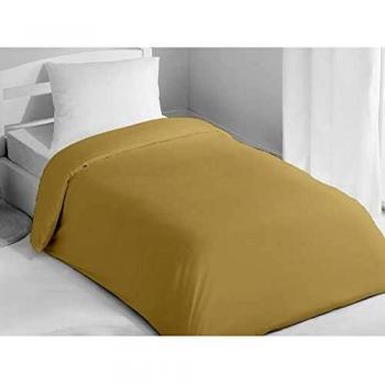 Soleil d'Ocre 633720 Housse de Couette Coton Ecru/Taupe 200 x 140 cm