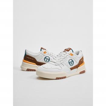 Sergio Tacchini BB Court Lo White Antique White Pacific, Sneakers Uomo, taglia 43, colori Bianco/Arancione/Marrone