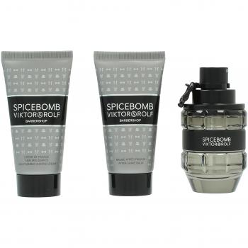 Spicebomb Men's Grooming Set – 50 ml Eau de Toilette, Aftershave, Shaving Cream