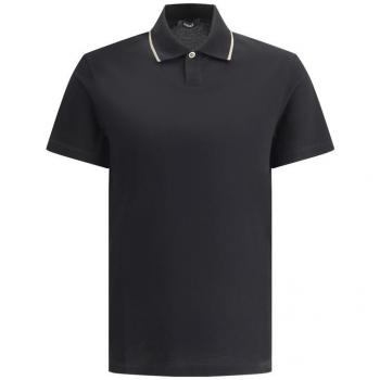 Versace Polo Shirt Schwarz – XL, klassisches Design, Medusa-Knopf