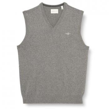 Gilet Slipover Uomo Grigio Scuro Melange XL