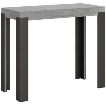 Console Liva extensible gris béton 40 à 300 cm