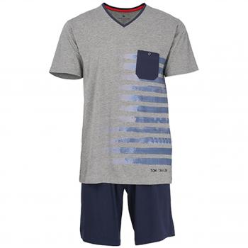 Tom Tailor Shirt Shorty Druckmotiv Grau/Marine Größe 50