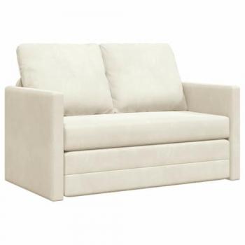 VidaXL Velvet Cream Dual‑Use Floor Sofa 122x70x60 cm