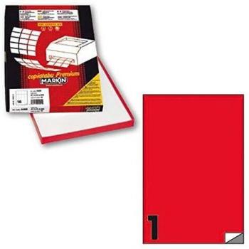 Etichetta adesiva C/503 rosso fluo 100fg A4 210x297mm