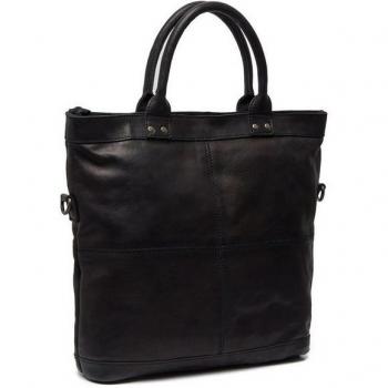 Oakridge 37‑cm Black Leather Shoulder Bag (Chesterfield)