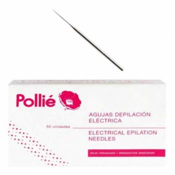 Caja de 50 Agujas Cónicas Oro 0,5 mm – Modelo Pollié para depilación
