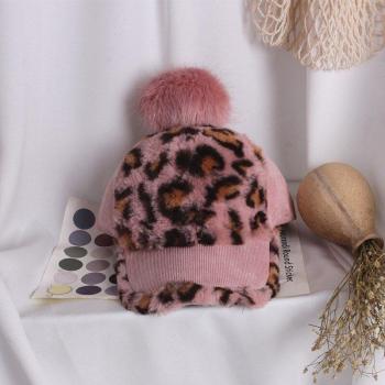 Leopard Print Pom Pom Toddler Hat